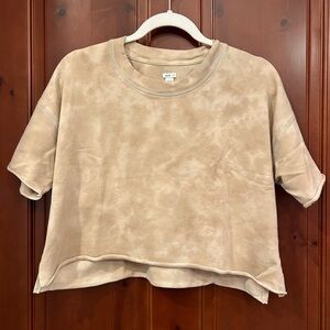 NWOT Aerie Beige Tie-Dye Crop Top